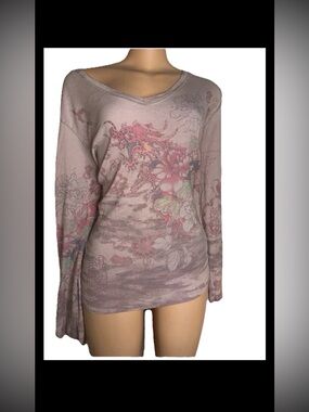 Apt. 9 Dusty Rose dragon Long Sleeve Top